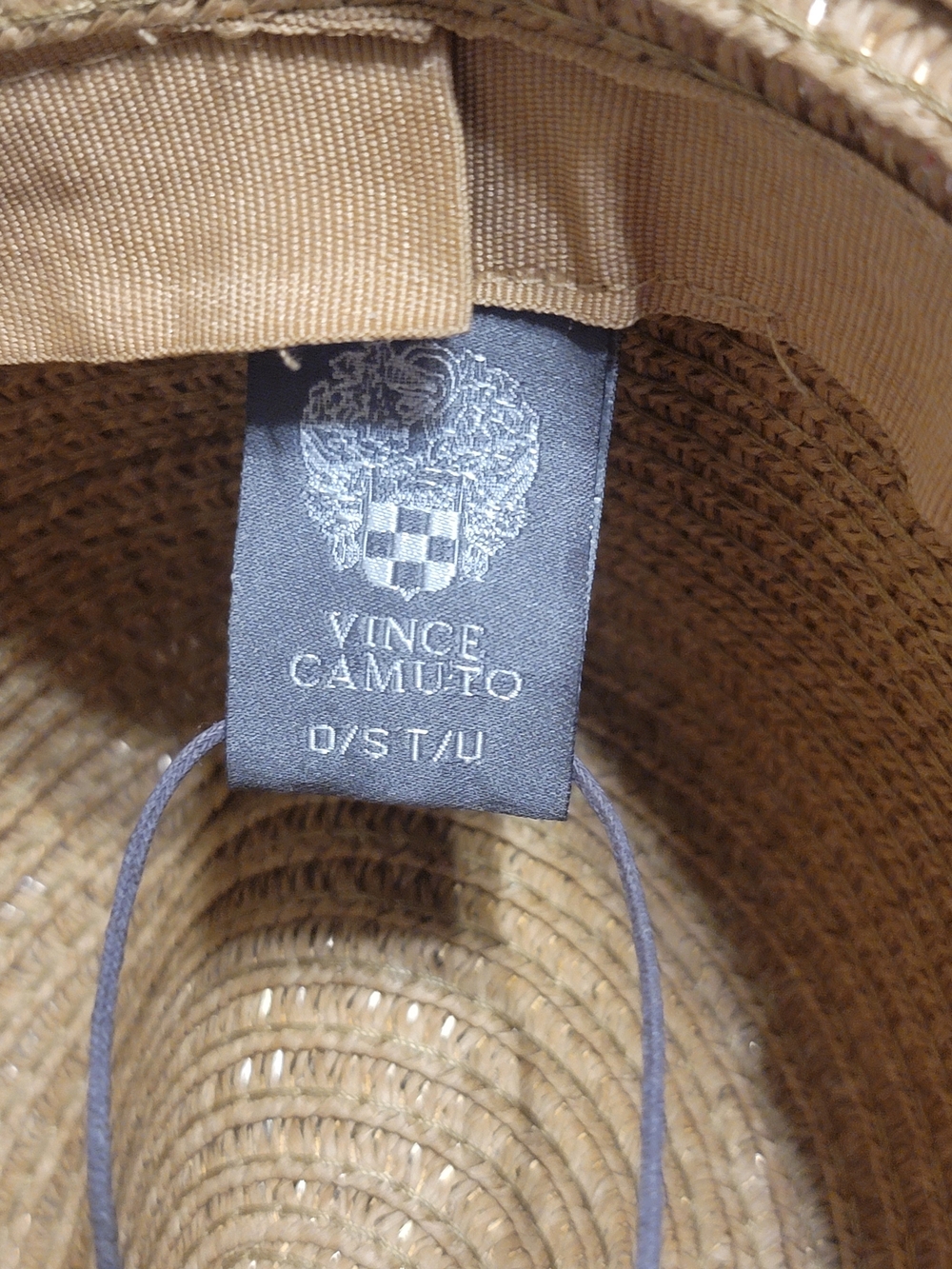 NWT Vince Camuto Wide Brim Straw Sun Hat Packable Coral Ribbon Bow - Picture 7 of 15